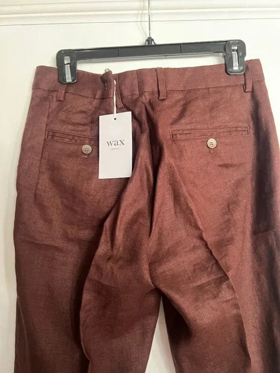 WAX London - Alp Linen Trousers - Col Merlot - BNWT - Picture 14 of 16